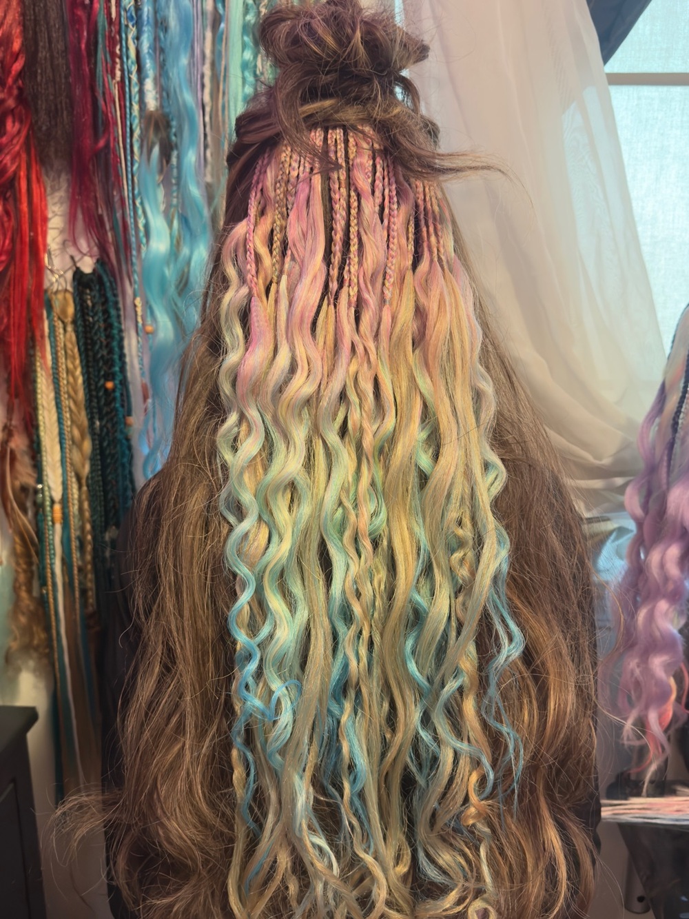 Mermaid Hair Extensions - Multicolor (Blue, Pink, Yellow)